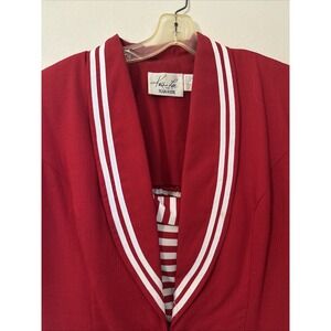 Kathie Lee‎ for Plaza South Red Nautical Skirt Suit Set Short Sleeve Vintage 12
